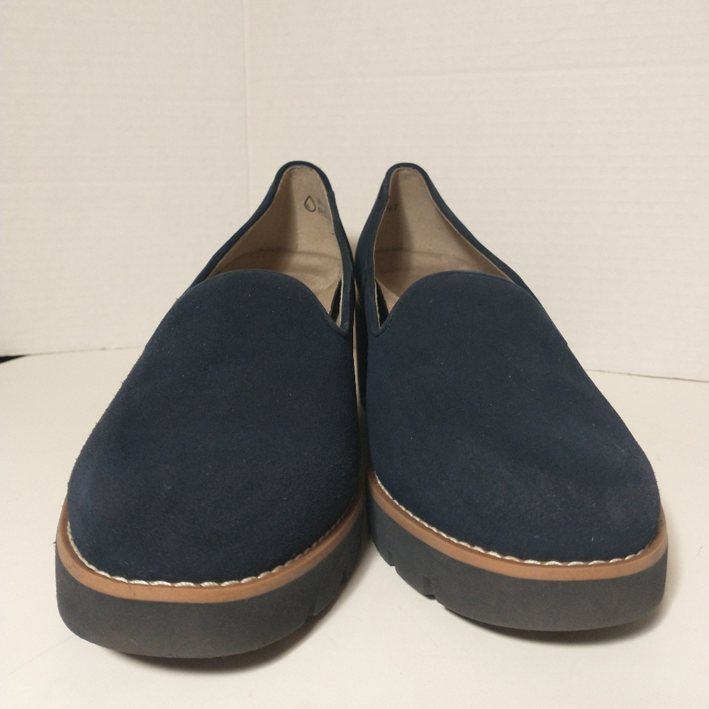 Like‎ NEW Vionic Willa Suede Wedge Slip On Loafer, Navy, Support, Women Size 8.5 - Picture 2 of 11
